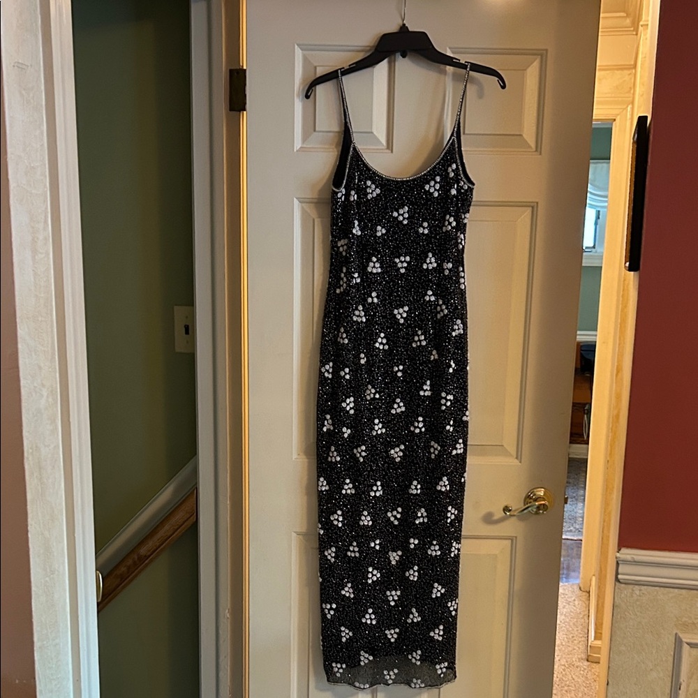 Elegant Black and White evening gown
